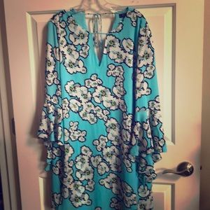 Kaari blue Turquoise Jolie Abstract Florals Dress